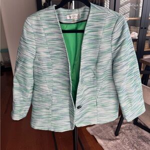 Kasper Women's Green and blue Textured Blazer